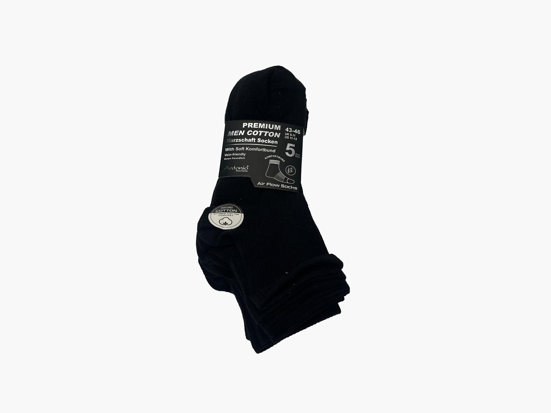 Premium Men Cotton Kurzschaft Socken With Soft Komfortbund Venen freundlich  5 Paar