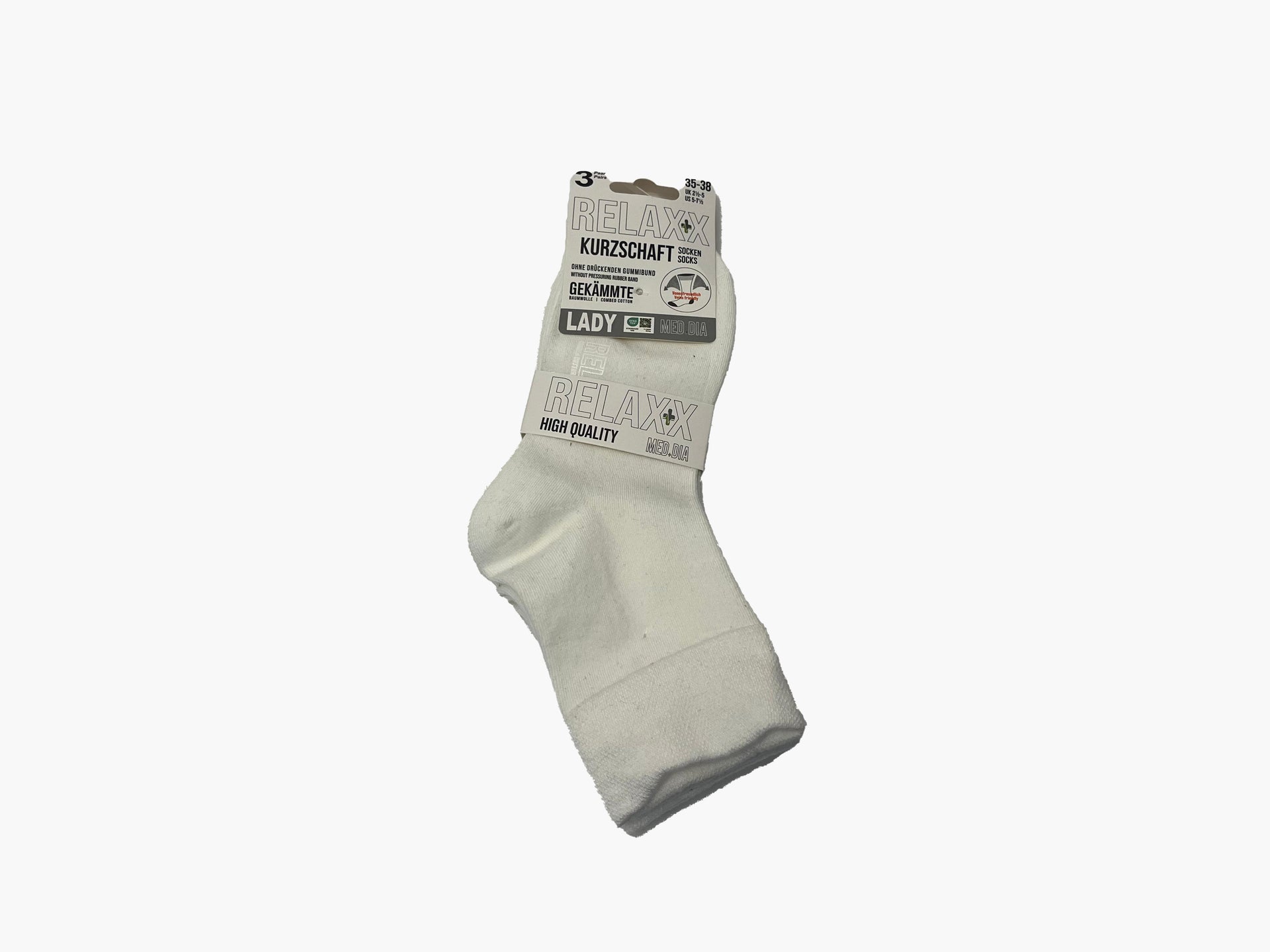 RELAX + X Kurzschaft Socken Ohne druckenden gummibund 3 Paar